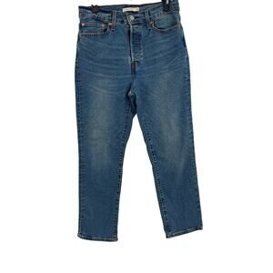 Levi’s Wedgie Straight Womens Jeans Size 30x28 High Rise Medium Wash Button Fly